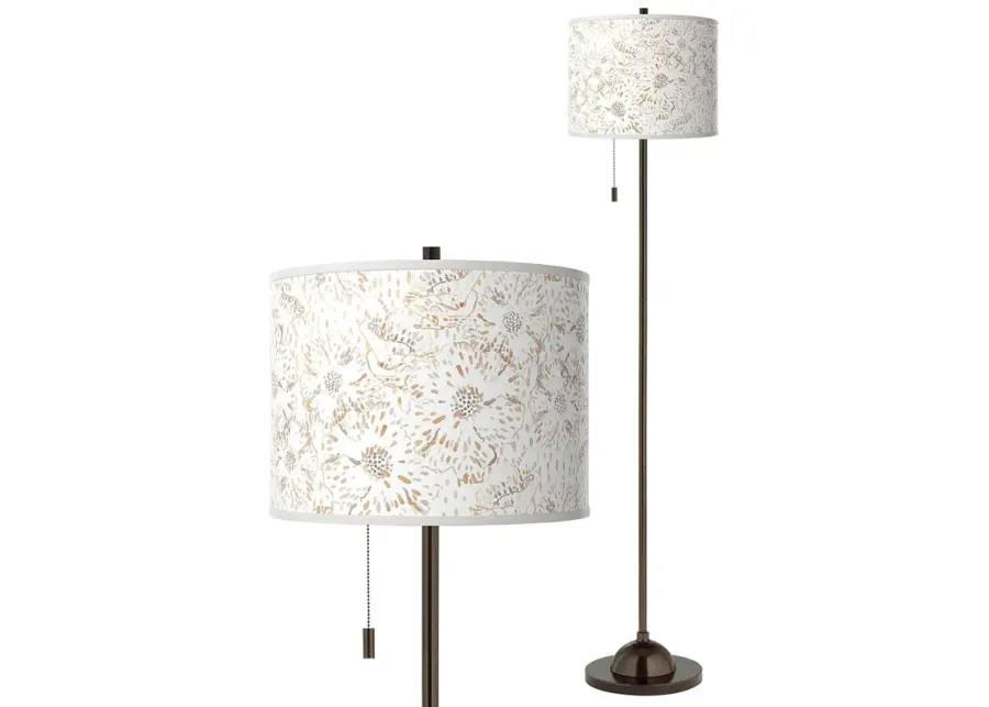 Windflowers Giclee Glow Bronze Club Floor Lamp-white