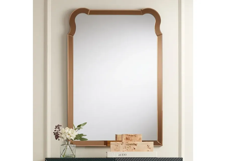 Nadia 27" x 39" Warm Gold Rectangular Wall Mirror-gold