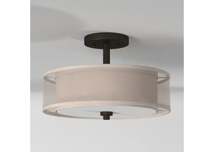 Minka-Lavery Parons Studio 15" Wide 3-Light Smoked Iron Semi Flush-brown