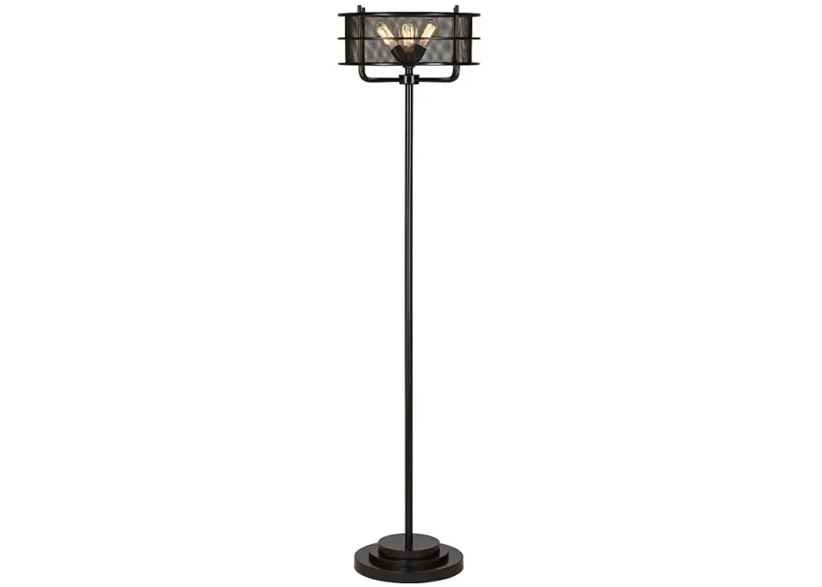 Franklin Iron Works Ovation 72" High Modern Industrial Floor Lamp-brown