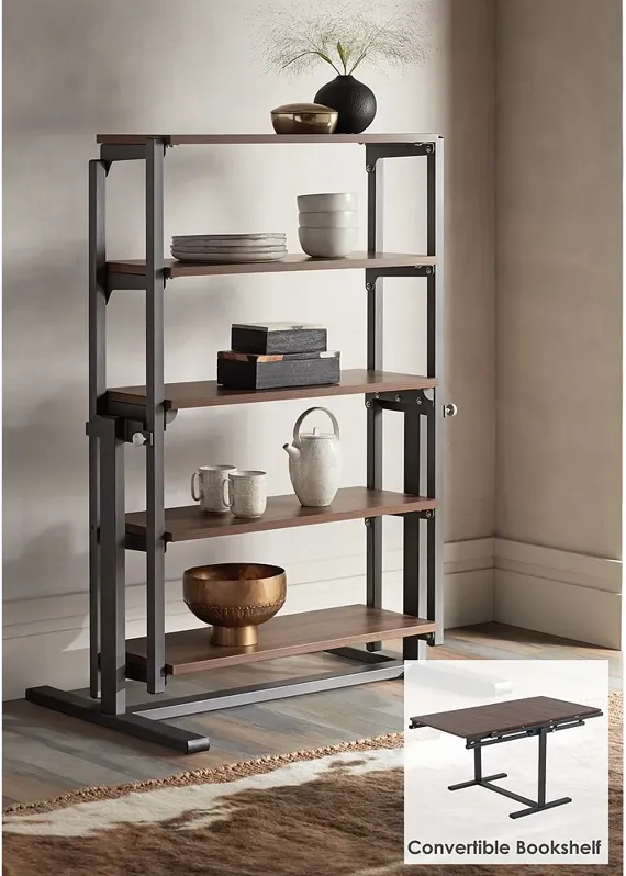 92243-walnut-and-gray-convertible-bookshelf-dining-table-gray-1.webp