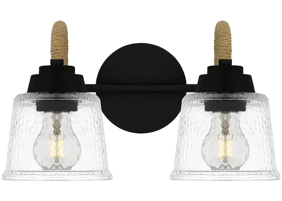 Seabreeze 2-Light Matte Black Bath Light-black