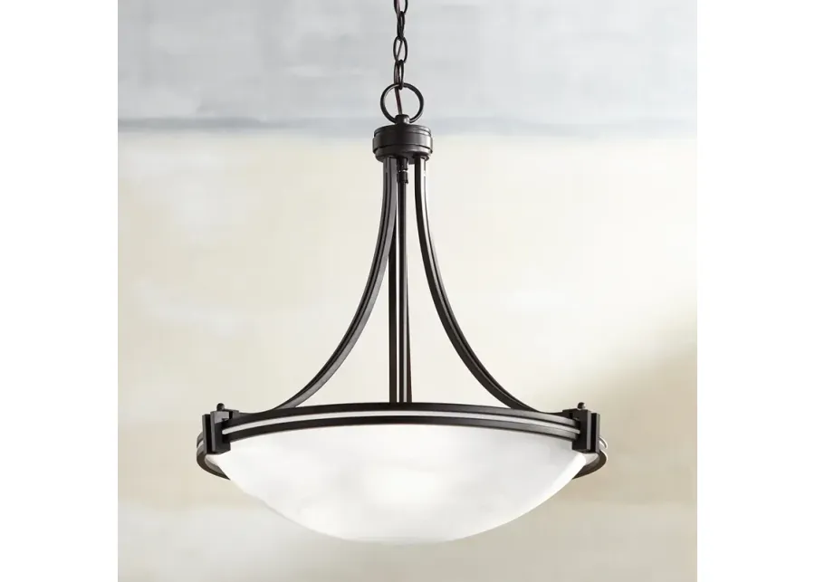 Possini Euro Deco 21 1/2" Wide Bronze 3-Light Pendant-brown