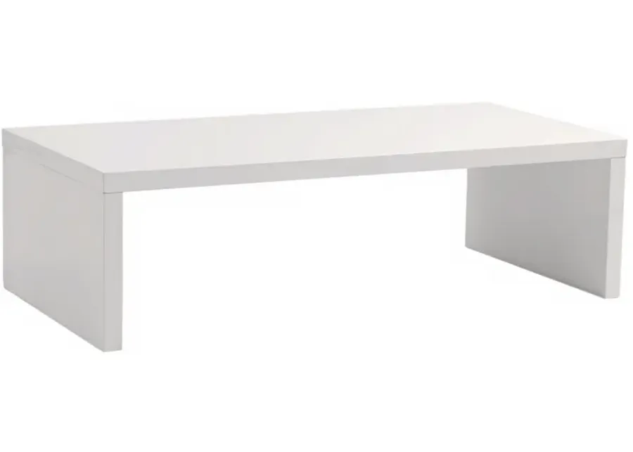 Abby 48" Wide White Coffee Table-white