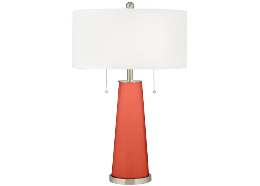 Color Plus Peggy 29 3/4" Koi Orange Glass Table Lamp-orange