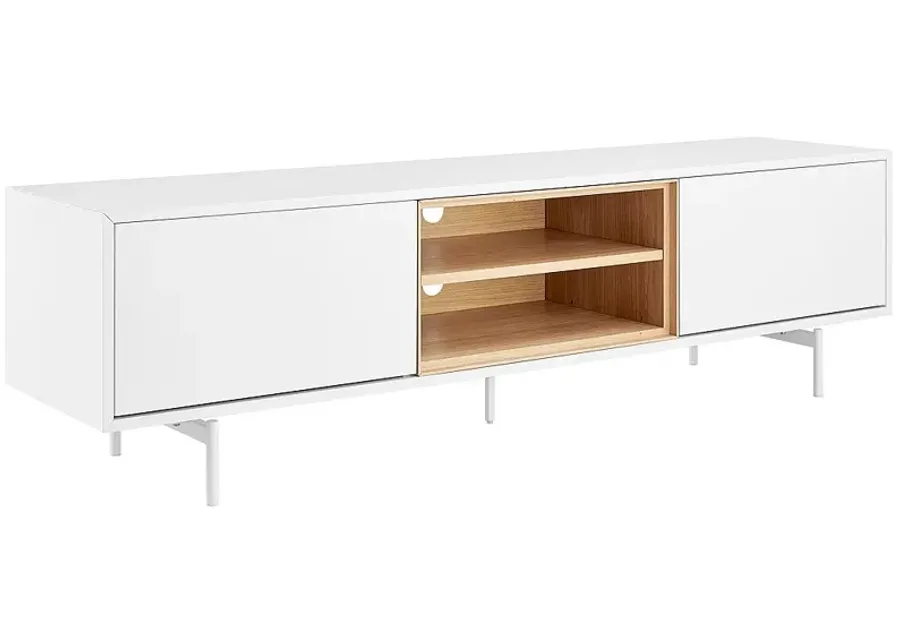 Bodie 70 3/4" Wide White Lacquered Wood 2-Door Media Stand-white