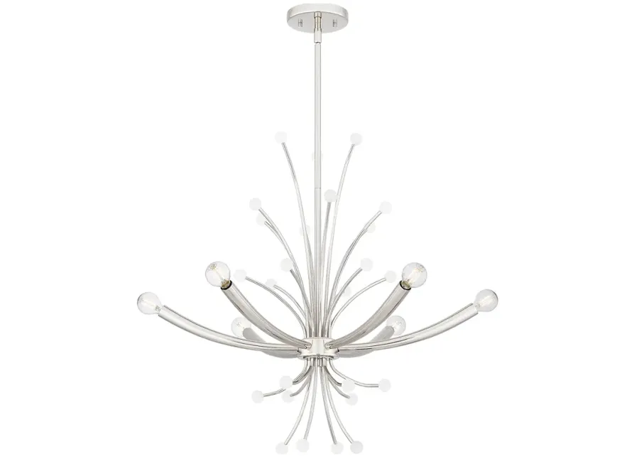 Kiera 6-Light Polished Nickel Chandelier-silver