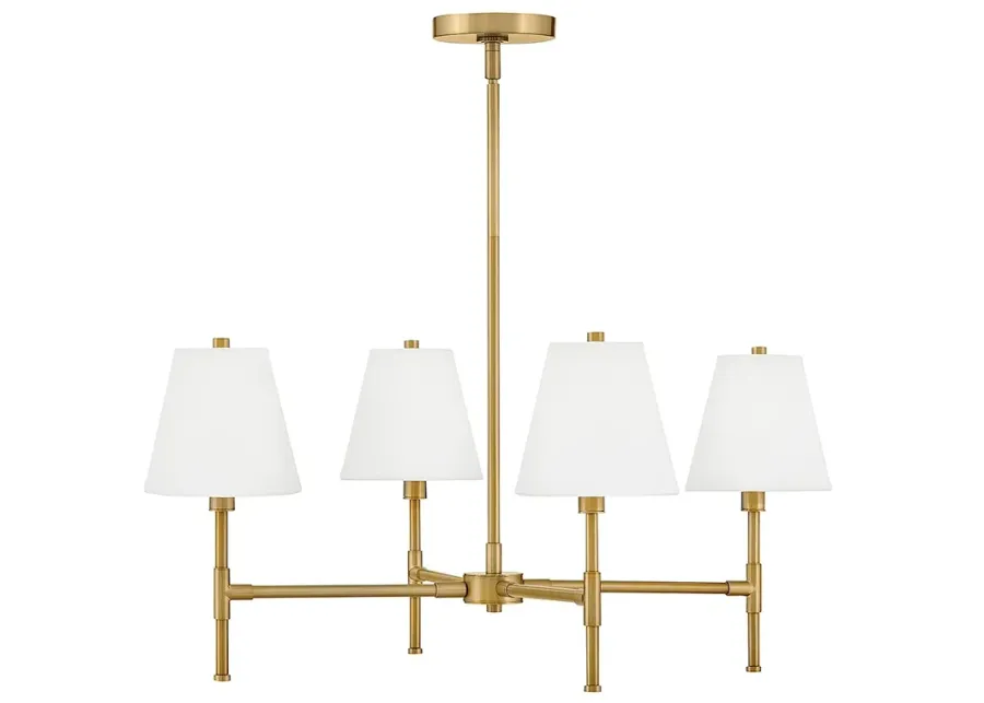 Beale 28" Wide Lacquered Brass 4-Light Chandelier-gold