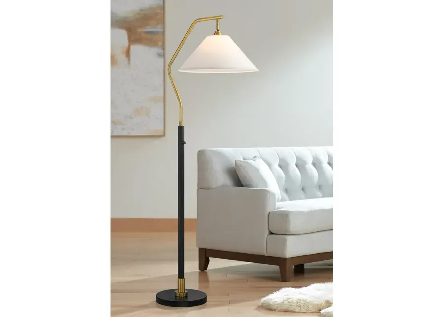 Possini Euro Rook 66" Chairside Arc Floor Lamp with Dimmer-gold