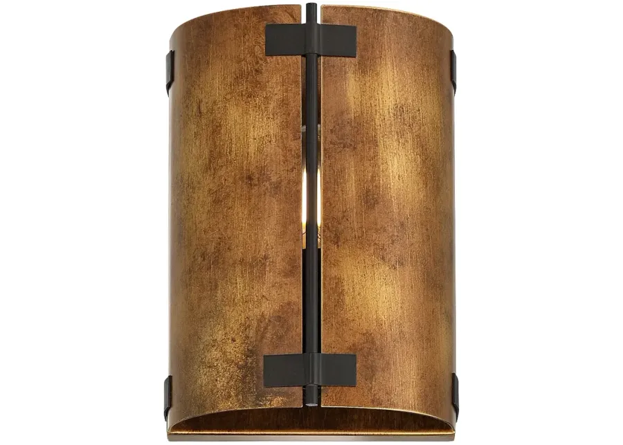 Possini Euro Julian 8 1/4" High Rustic Bronze Metal Wall Sconce-brown