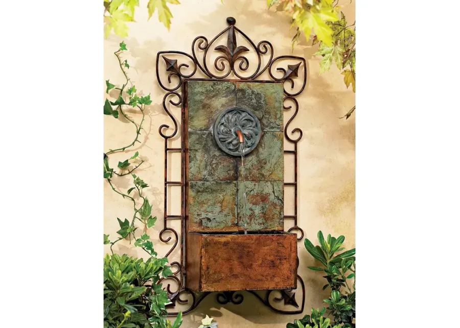 John Timberland Ibizi 33" Iron Scroll Rustic Traditional Wall Fountain-brown