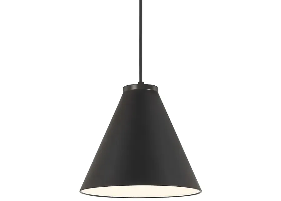 Minka Lavery Vantage 10" Wide Modern Coal Black Cone Mini Pendant-black