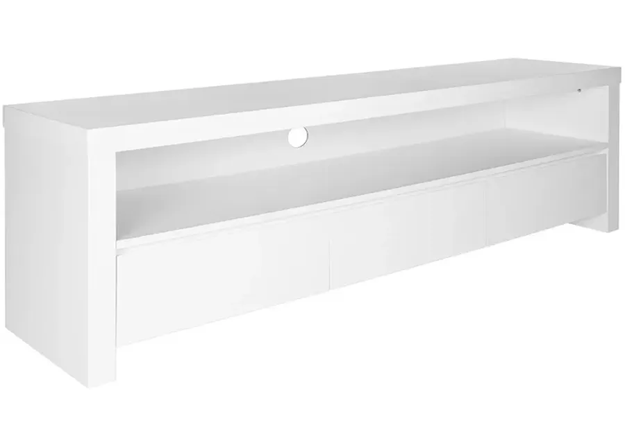 Bryant 59"W Matte White Lacquer Wood 3-Drawer Media Stand-white