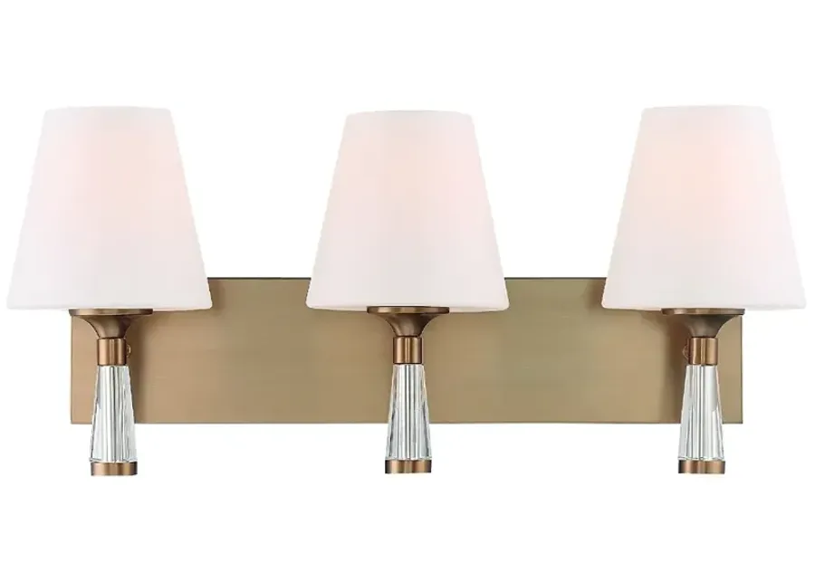 Crystorama Ramsey 23 1/4"W Vibrant Gold 3-Light Bath Light-gold