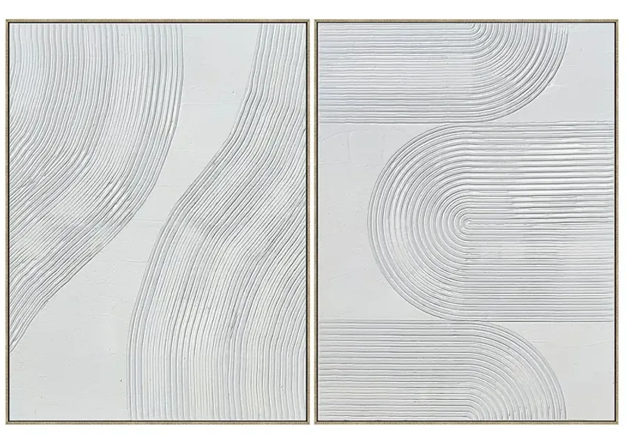 Crestview Collection "White Ways" Framed Canvas-white