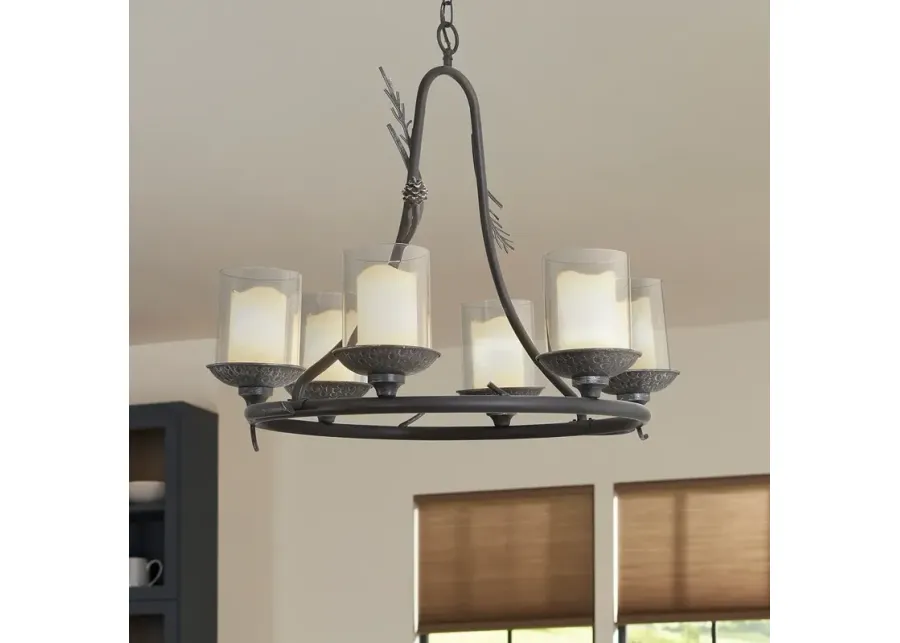 Minka-Lavery Ponderose Ridge 6-Light Spruce and Silver Chandelier-gold