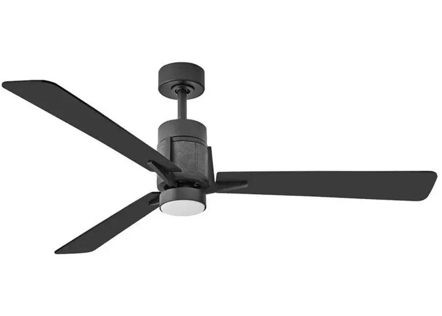 56" Hinkley Atticus Matte Black Finish 3-Blade LED Smart Ceiling Fan-black