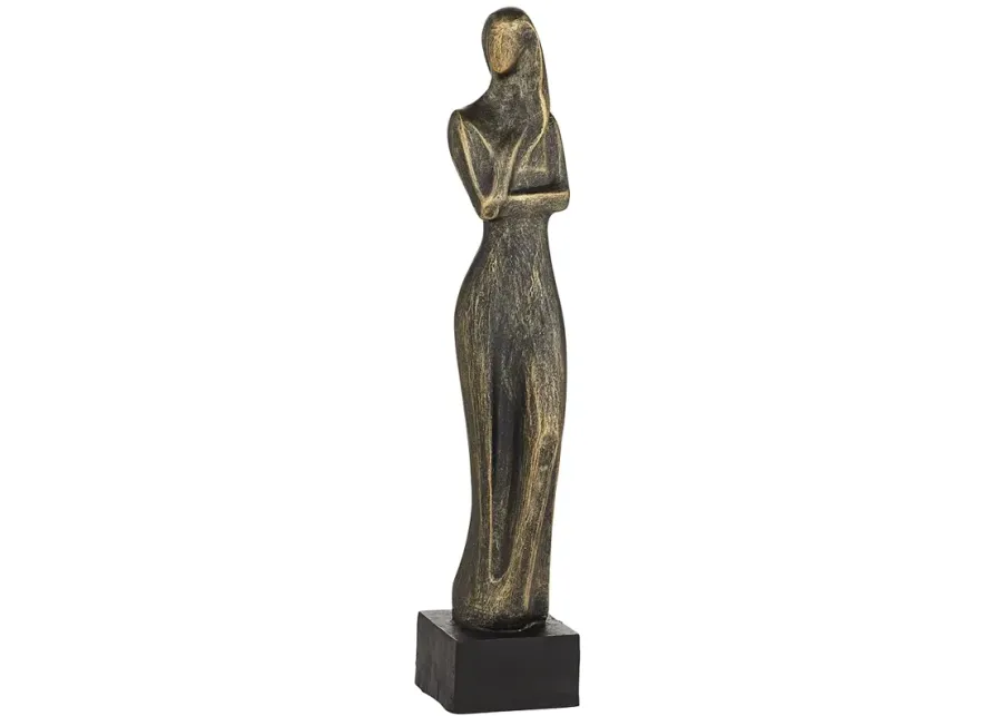 Femme Fatale 16" High Matte Bronze Woman Statue-brown