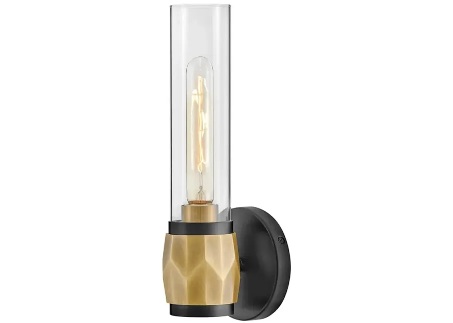 Hinkley Ellison 13 1/2"H Black with Heritage Brass Sconce-black