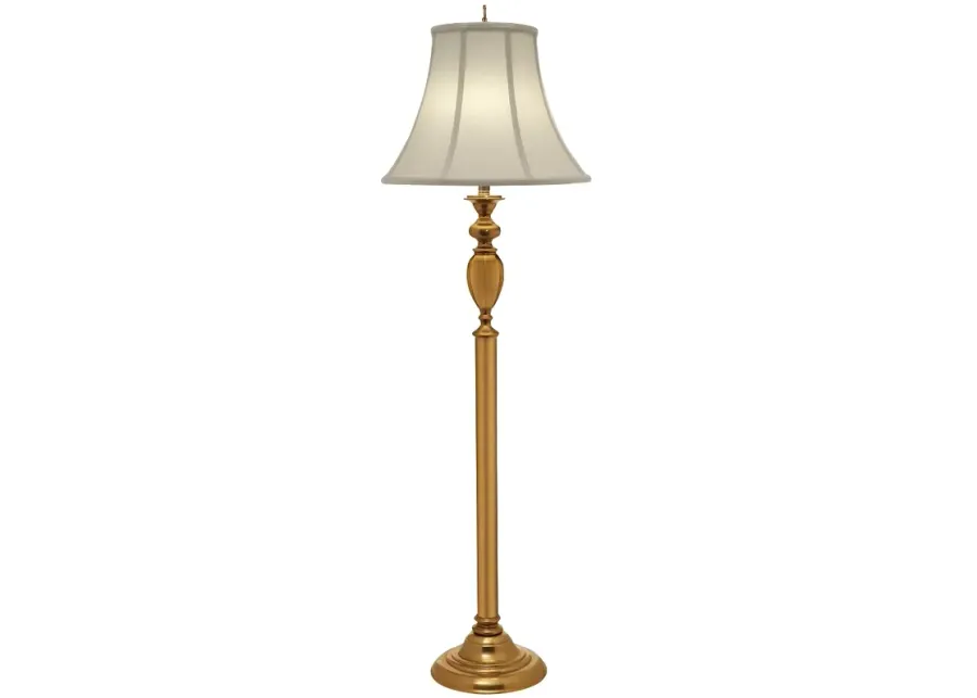 Stiffel DeMara 60" High Traditional Umbered Brass Metal Floor Lamp-gold