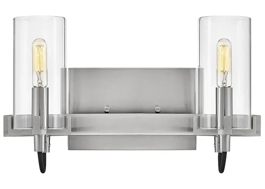 Hinkley - Bath Ryden Two Light Vanity- Brushed Nickel-silver