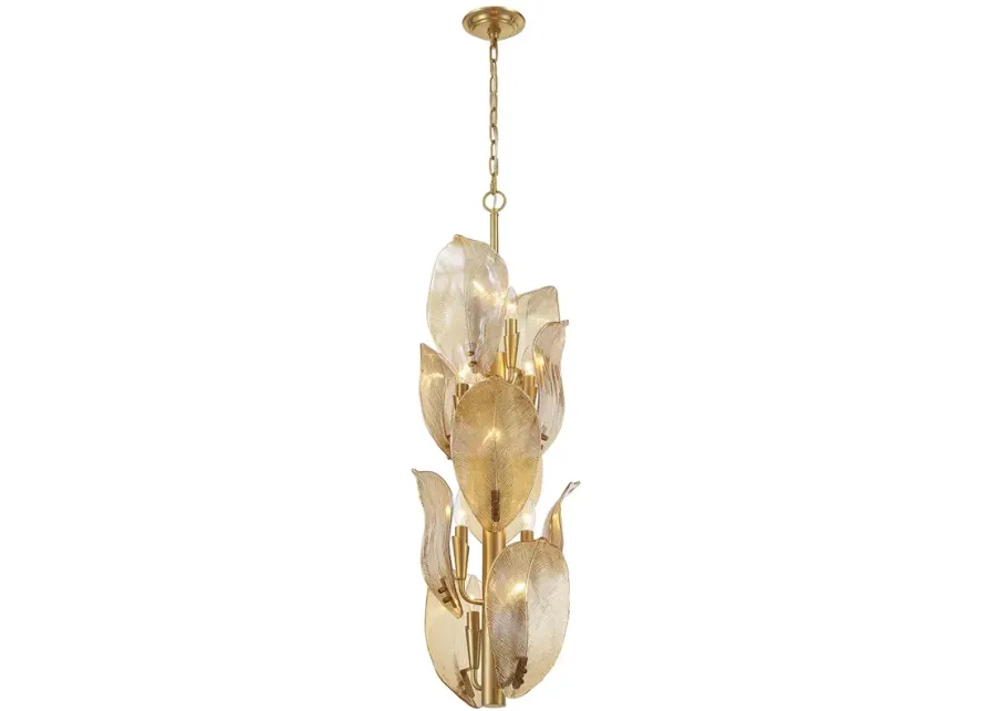 Metropolitan Orchid 10-Light 13-in Legacy Brass Indoor Pendant-gold