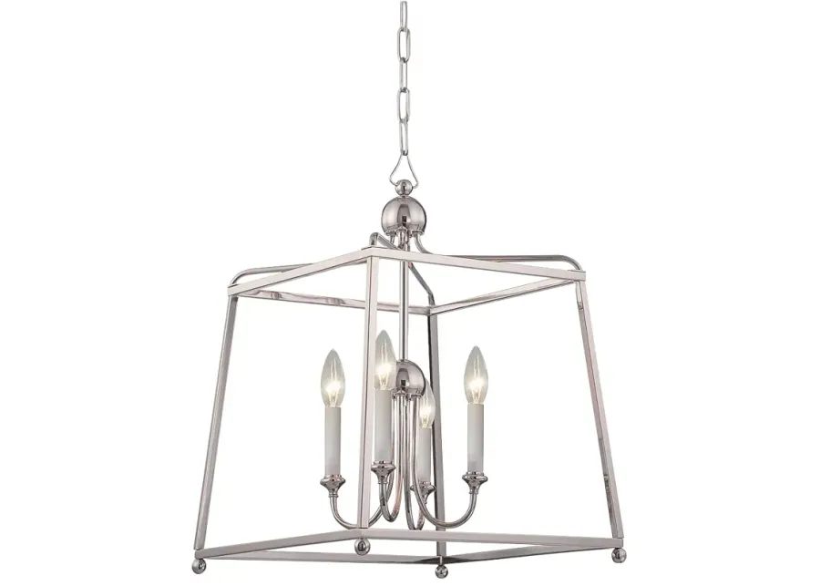 Libby Langdon Sylvan 4 Light Polished Nickel Mini Chandelier - NO SHADE-silver