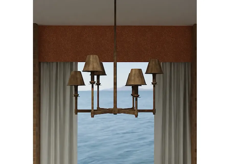Cross 6-Light Statuary Bronze Chandelier-brown