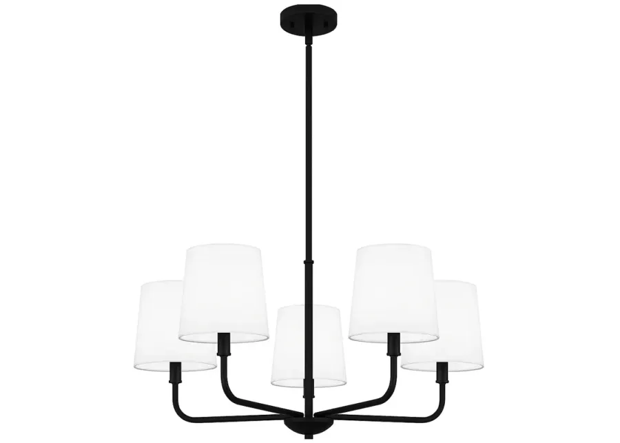 Quoizel Gallagher 28" Wide Matte Black 5-Light Chandelier-black