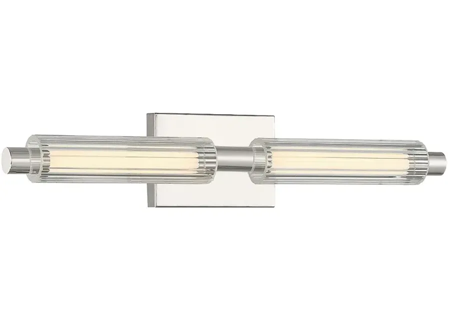 George Kovacs Double Barrel 22 1/2"W Polished Nickel LED Bath Light-silver