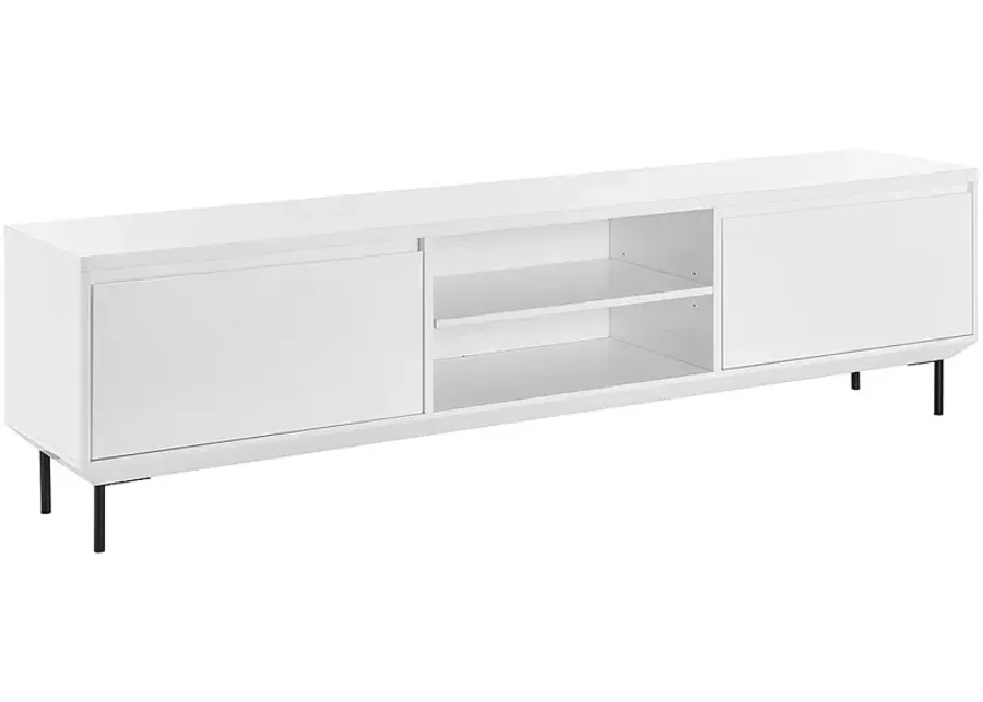 Saga 78 1/2" Wide Matte White Veneer Wood 2-Door Media Stand-white