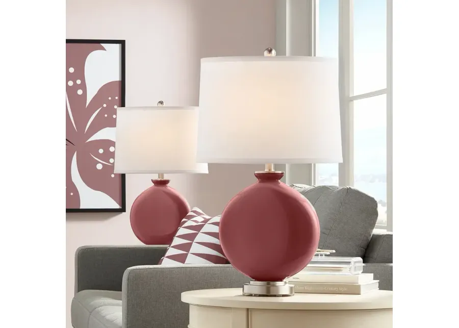 Color Plus Carrie 26 1/2" High Toile Red Table Lamps Set of 2-red