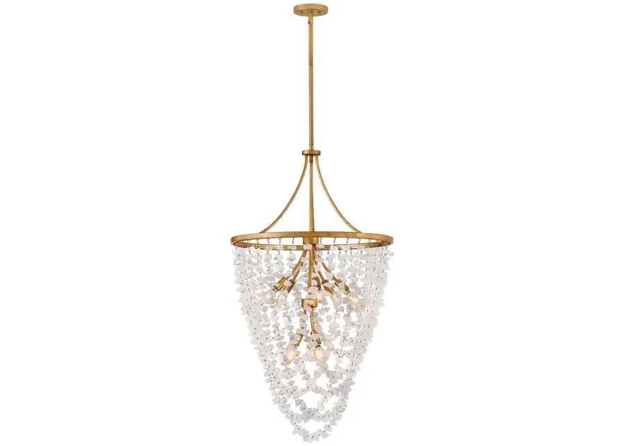 Fredrick Ramond Interior Myra Medium Chandelier 24" Distressed Brass-gold