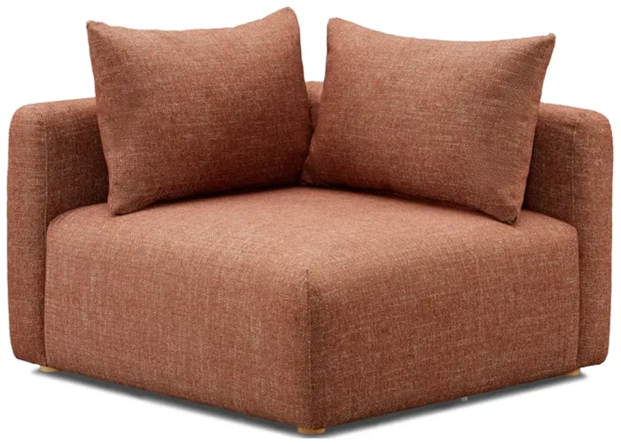 Hangover Sedona Red Textured Fabric Modular Corner Chair-Red