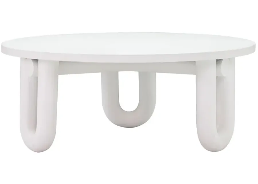 Tildy Concrete Coffee Table-White