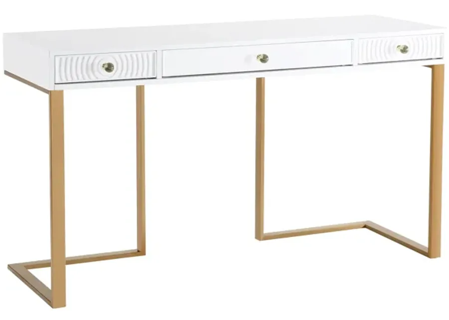 Janie White Lacquer Desk-White