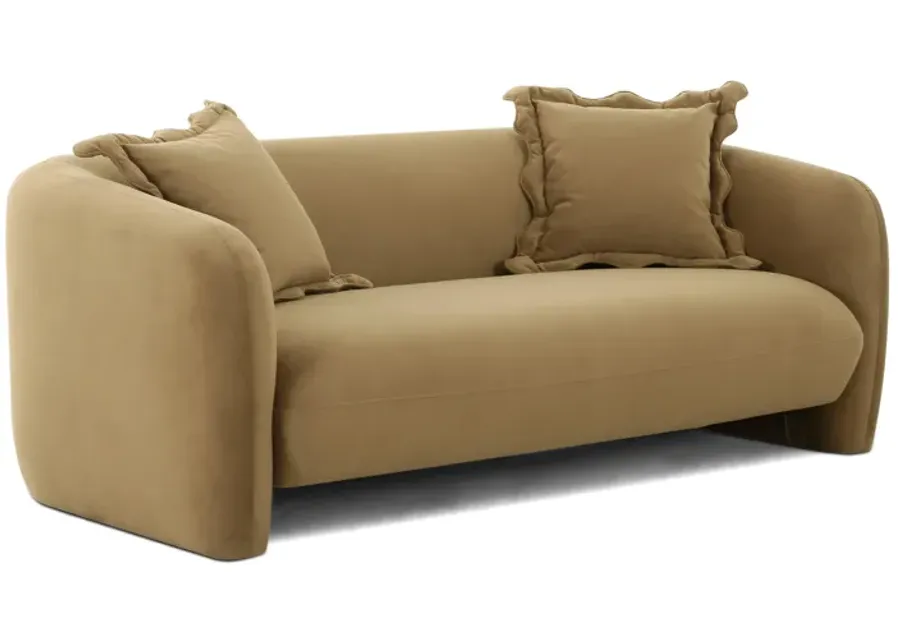 Lou Cafe Au Lait Performance Velvet Loveseat-Cafe Au Lait