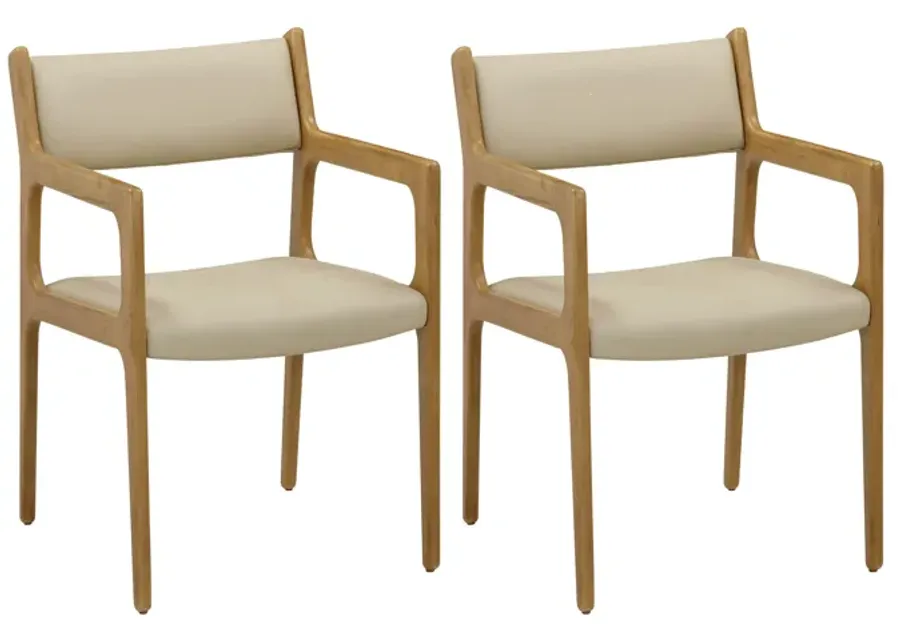 Ari Cream Performance Vegan Leather Dining Chair - Set of 2-Cream