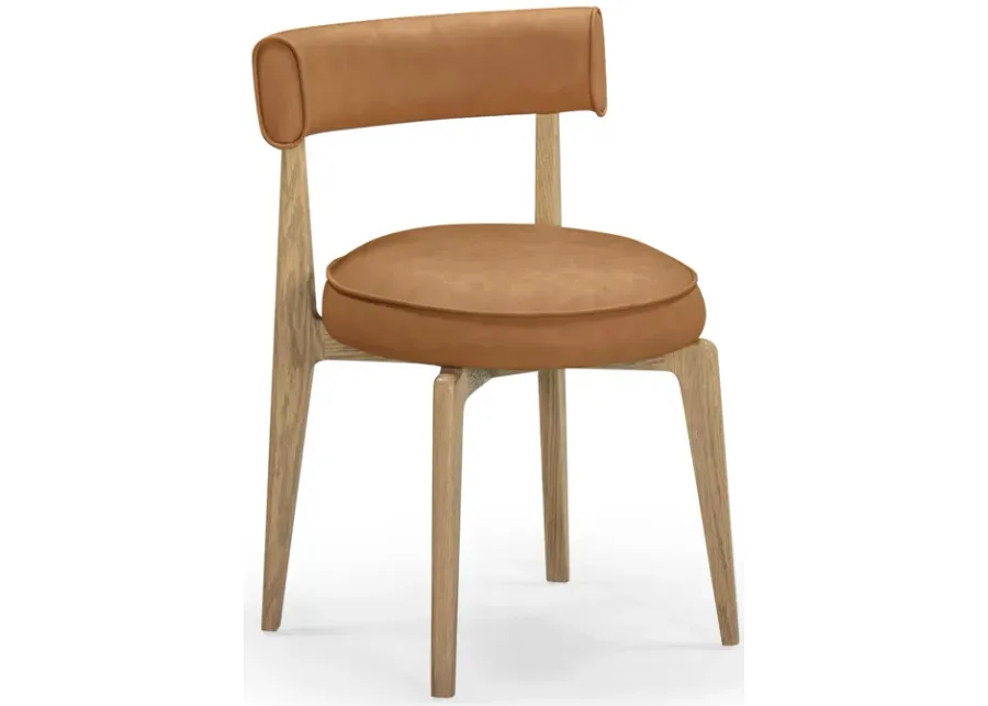 Nikita Saddle Brown Performance Vegan Leather Dining Chair-Brown