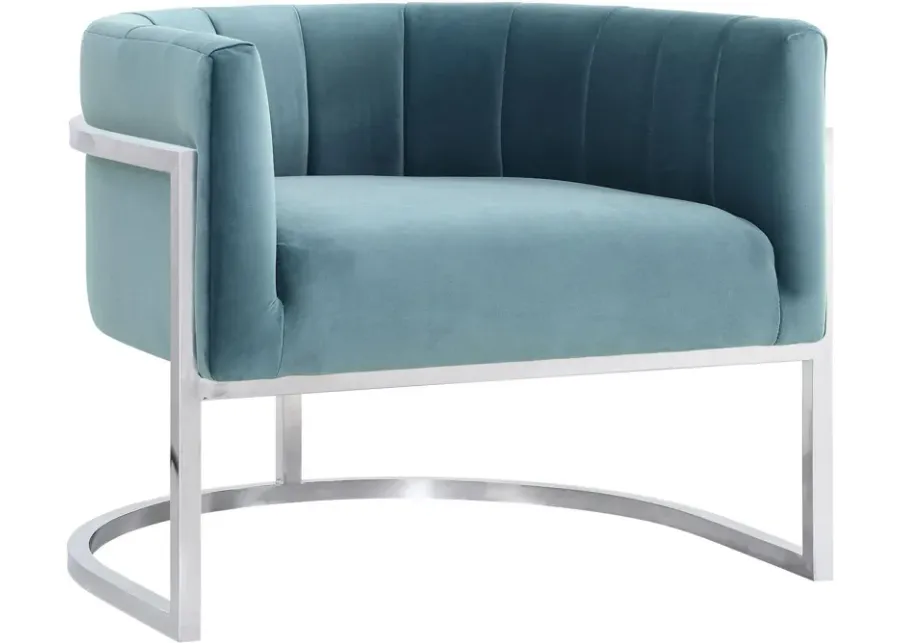 Magnolia Sea Blue Chair with Silver Base-Sea Blue