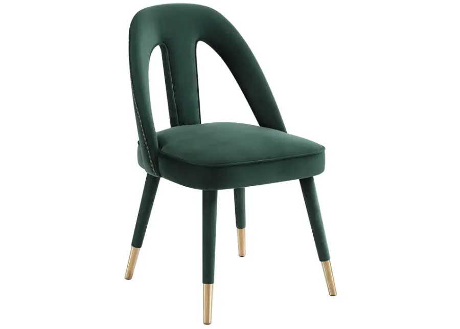 Petra Forest Green Velvet Side Chair-Forest Green