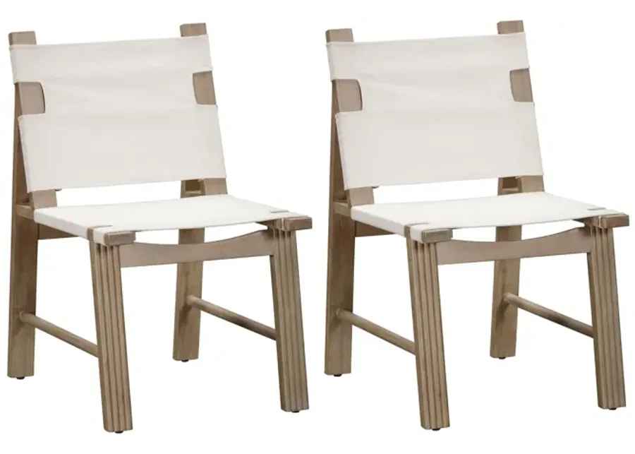 Cassie Cream Outdoor Dining Chair - Set of 2-Cream