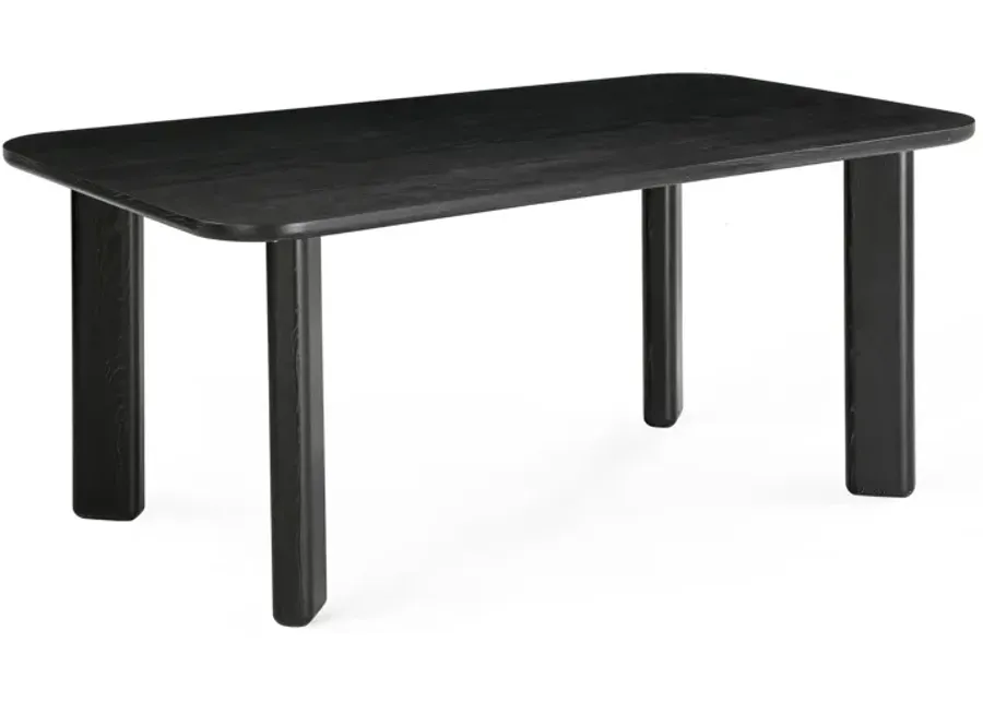 Jodie Black Ash 68" Rectangular Dining Table-Black