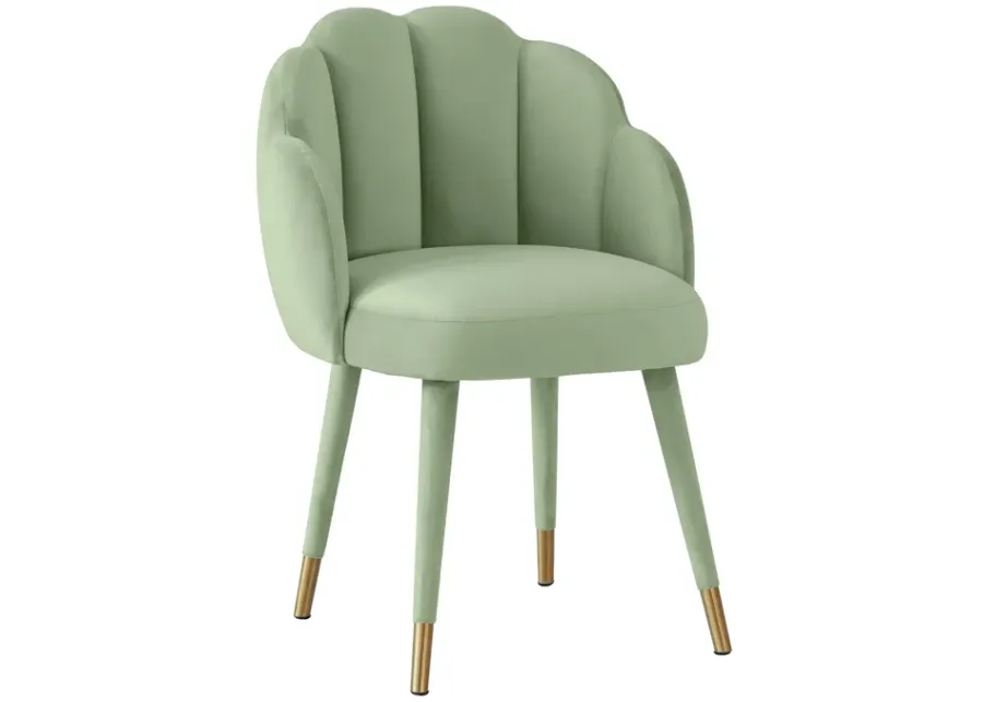 Gardenia Moss Green Velvet Dining Chair-Moss Green