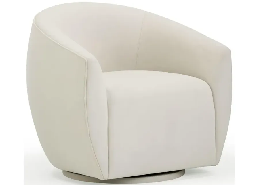 Jordan Cream Velvet Swivel Chair-Cream