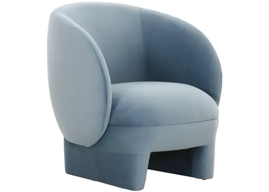 Kiki Blue Stone Velvet Accent Chair-Blue