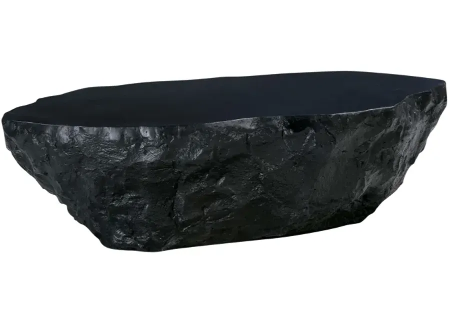 Crag Black Concrete Coffee Table-Black