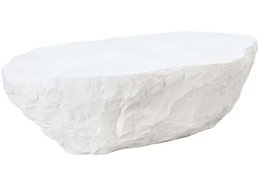Crag White Concrete Coffee Table-White