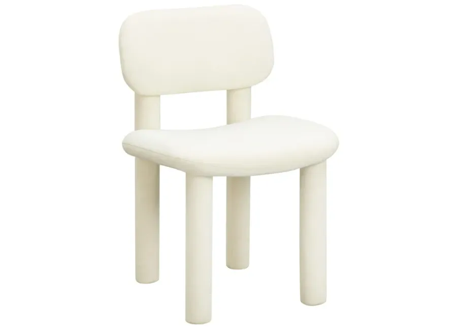 Elise Ivory White Performance Velvet Dining Chair-Ivory