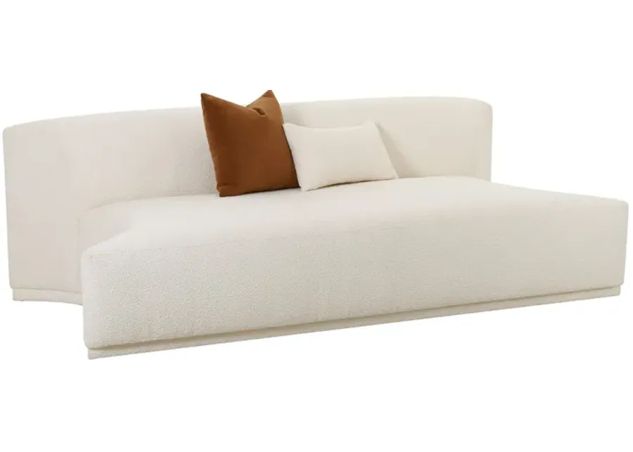 Fickle Cream Boucle Modular Armless Loveseat-Cream